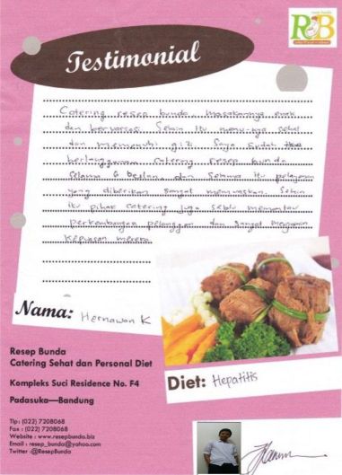 Testimonial Catering Diet Resep Bunda Bandung