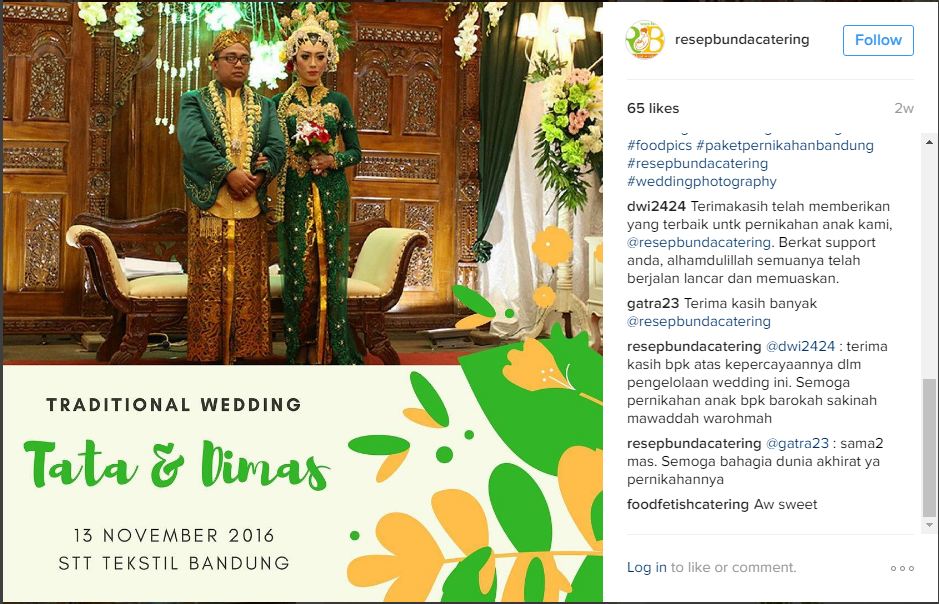 Review Resep Bunda Catering pada Wedding di STT Tekstil Bandung