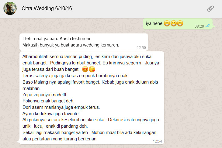 Review Resep Bunda Catering Wedding