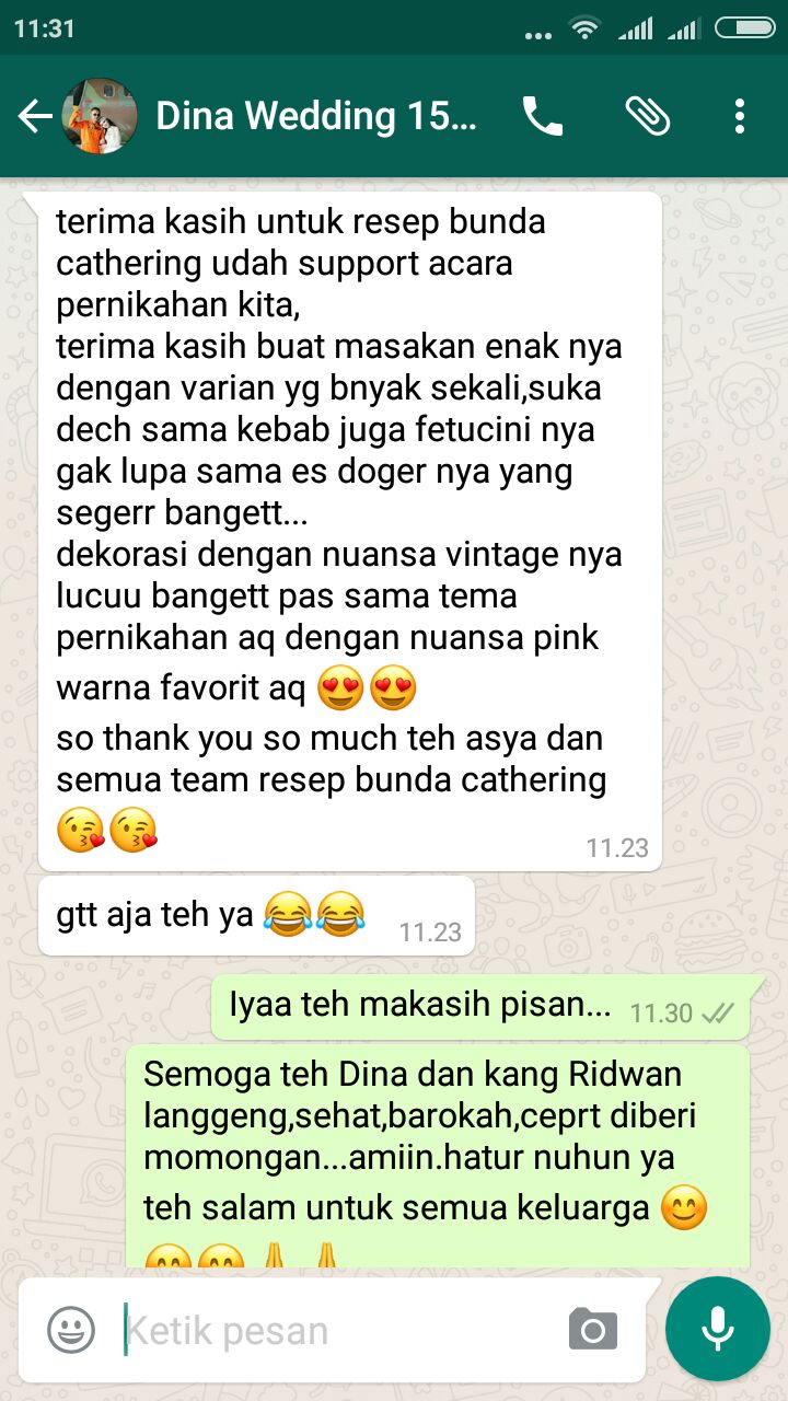 Review Resep Bunda Catering Wedding