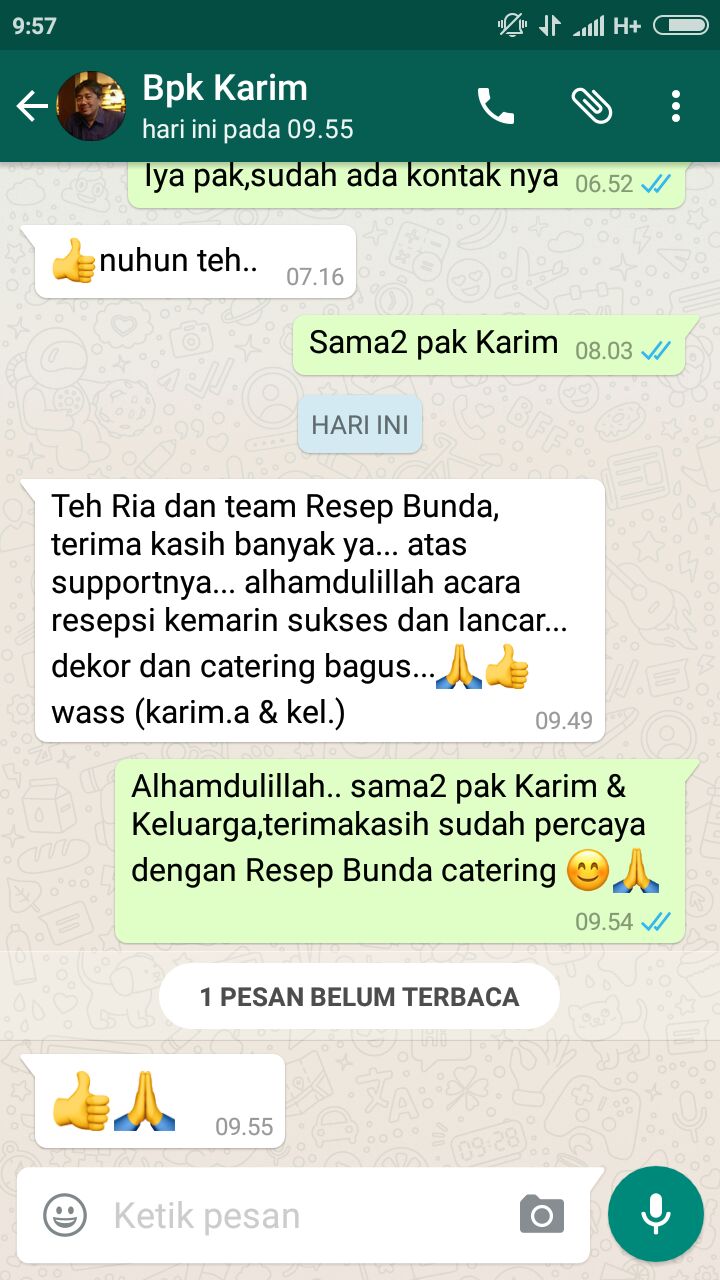 Review Resep Bunda Catering Wedding